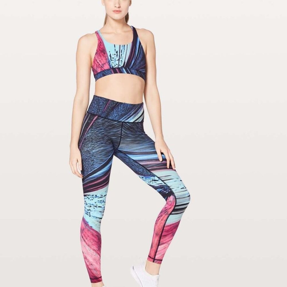 Lululemon Tights Size 4 Limited Edition Speed Wunder Nulux Electrobeam Multi